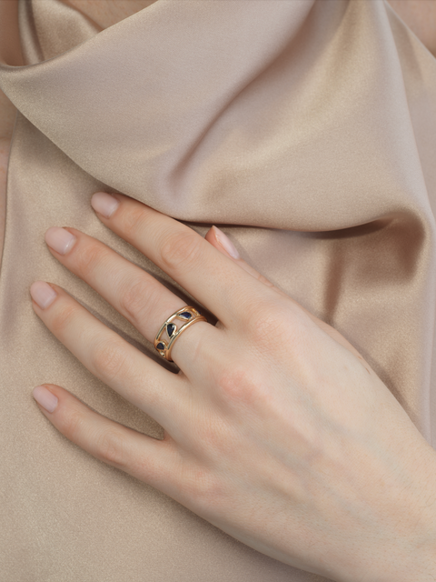 Dottie Band with Blue Sapphires