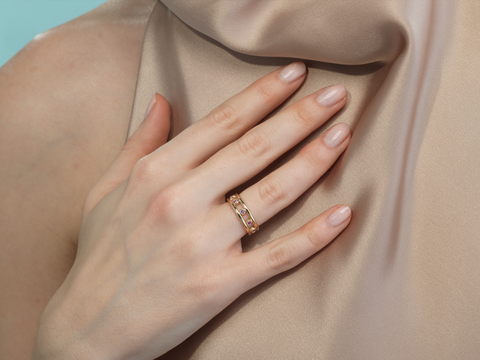 Dottie Band with Pink Sapphires