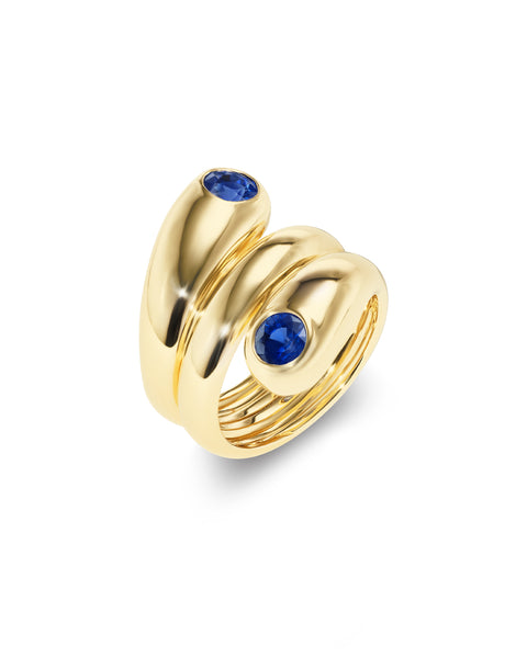 Lewi Ring with Blue Sapphires