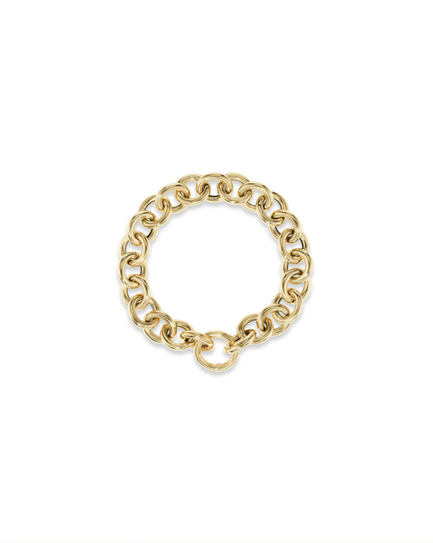 14k gold chain bracelet with rounded links