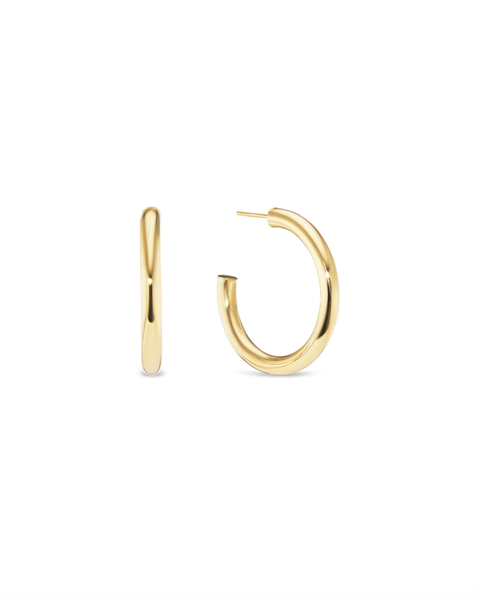 gold hoop earrings in 14K yellow gold small size