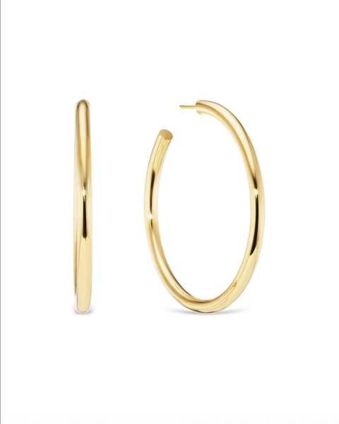 large gold hoop earrings lightweight hollow design